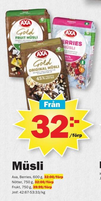 Pekås Müsli erbjuda