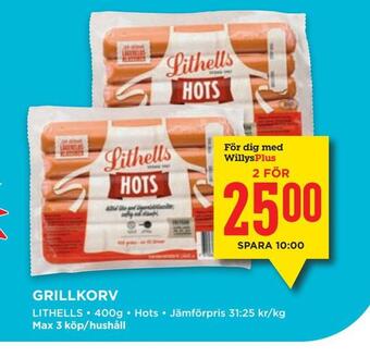 Willys Grillkorv erbjuda