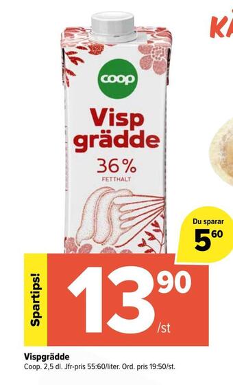 Coop Extra Vispgrädde erbjuda