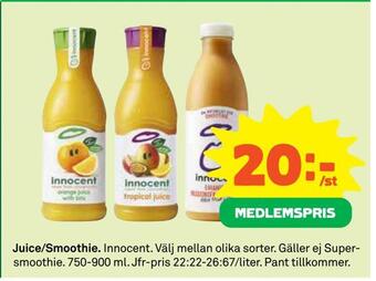 Coop Daglivs Juice/smoothie erbjuda