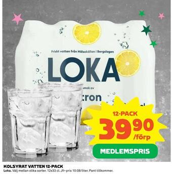 Coop Kolsyrat vatten 12-pack erbjuda