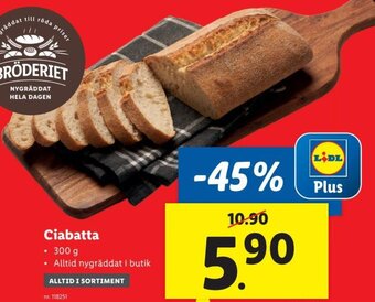 Lidl Ciabatta erbjuda