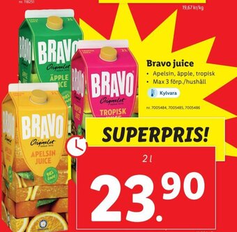 Lidl Bravo Juice erbjuda