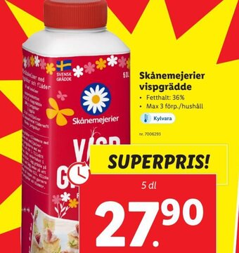 Lidl Skånemejerier Vispgrädde erbjuda