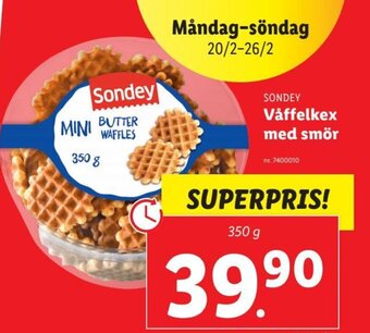 Lidl Sondey Våffelkex Med Smör erbjuda