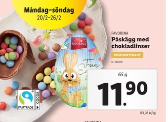 Lidl Favorina Påskägg med Chokladlinser erbjuda