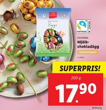 Lidl Favorina Mjölkchokladägg erbjuda