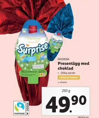 Lidl Favorina Presentägg med Choklad erbjuda