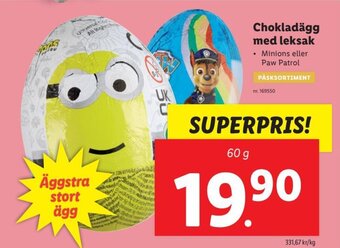 Lidl Chokladägg Med Leksak erbjuda