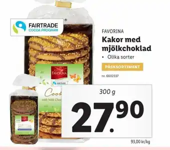 Lidl Favorina Kakor Med Mjölkchoklad erbjuda