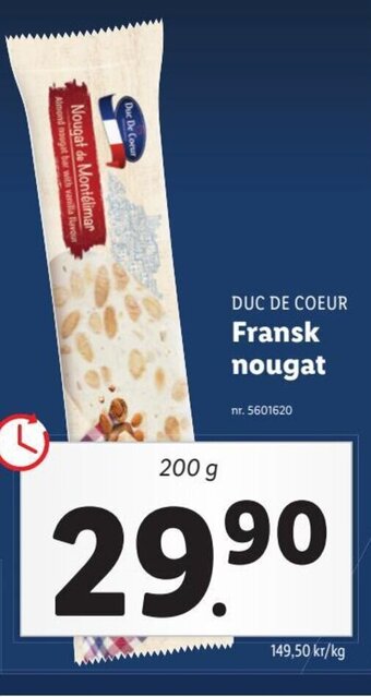 Lidl Duc De Coeur Fransk Nougat erbjuda
