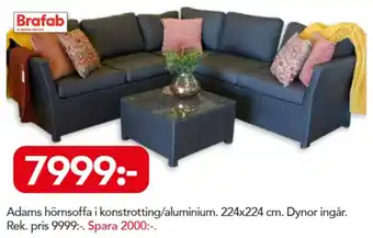 Bo Ohlsson Brafab Adams hörnsoffa 224x224cm erbjuda
