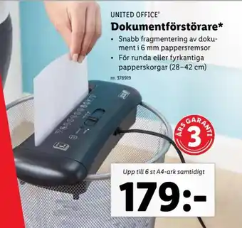 Lidl United Office Dokumentförstörare erbjuda