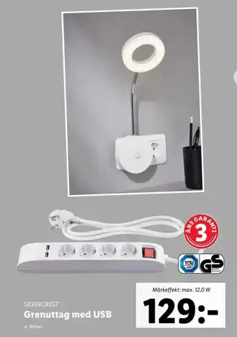 Lidl Silvercrest Grenuttag med USB erbjuda