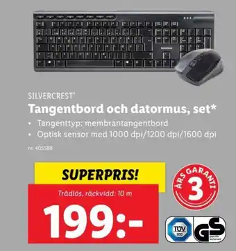 Lidl Silvercrest Tangentbord och datormus ,set erbjuda