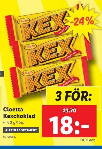 Lidl Cloetta Kexchoklad erbjuda