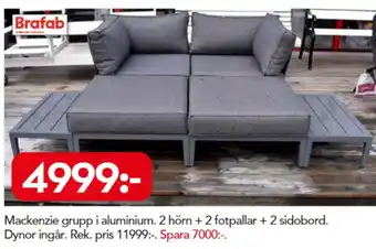 Bo Ohlsson Brafab Mackenize grupp 2 hörn + 2 fotpallar + 2 sidobord erbjuda