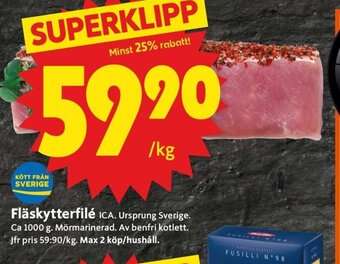 ICA Supermarket Fläskytterfilé erbjuda