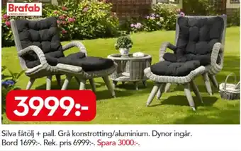 Bo Ohlsson Brafab Silva fåtölj + pall erbjuda