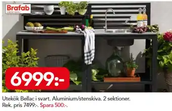 Bo Ohlsson Brafab Utekök Bellac i svart 2 sektioner erbjuda