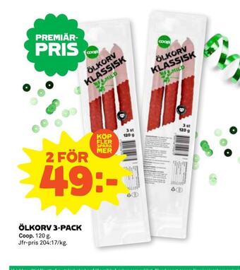 Stora Coop Ölkorv 3-pack erbjuda