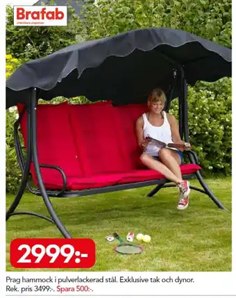 Bo Ohlsson Brafab Prag hammock i pulverlackerad stål erbjuda