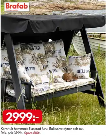 Brafab Kornhult hammock i laserad furu