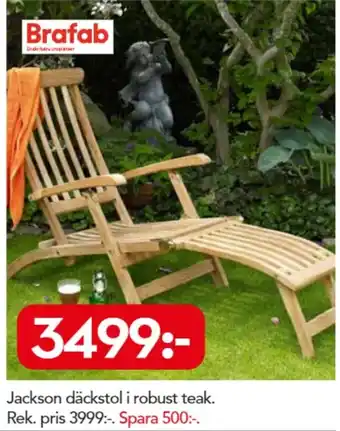 Brafab Jackson däckstol i robust teak