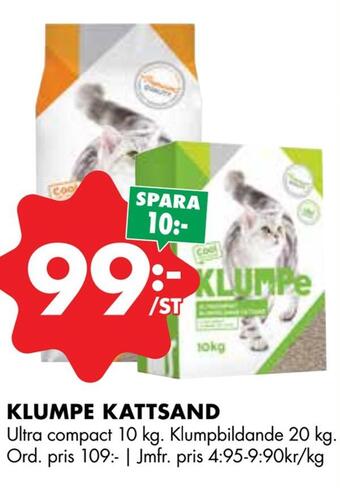 ÖoB Klumpe kattsand erbjuda