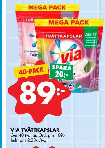 ÖoB Via tvättkapslar erbjuda