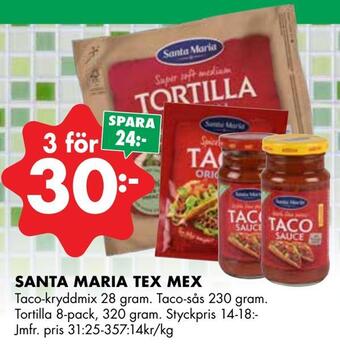 ÖoB Santa maria tex mex erbjuda