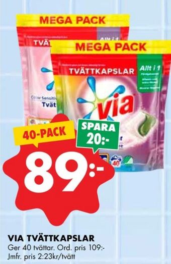 ÖoB Via tvättmedel tabs erbjuda