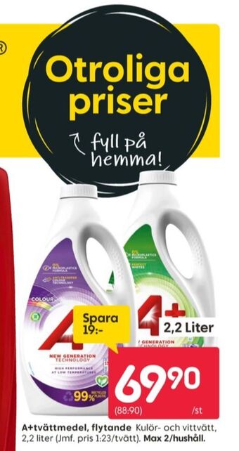 Rusta A+ tvättmedel flytande erbjuda