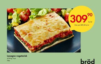 Snabbgross Lasagne Vegetarisk erbjuda