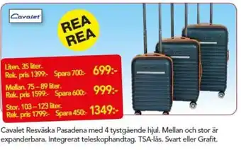 Cavalet Resväska Pasadena med 4 tystgående hjul