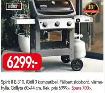 Bo Ohlsson weber Spirit II E-310 iGrill 3 kompatibel Grillyta 60x44cm erbjuda