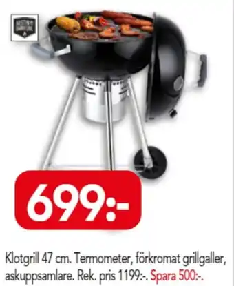 Klotgrill 47cm Termometer