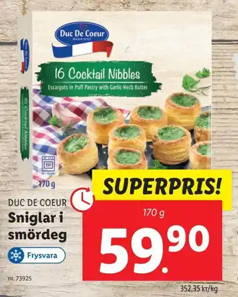 Lidl Sniglar i smördeg erbjuda