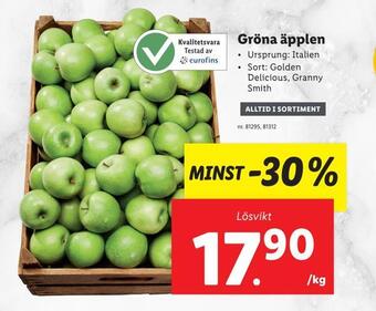 Lidl Gröna äpplen erbjuda
