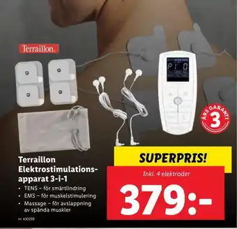 Lidl Terraillon elektrostimulations - apparat 3-i-1 erbjuda