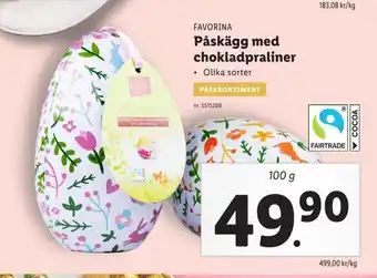 Lidl Påskägg med chokladpraliner erbjuda