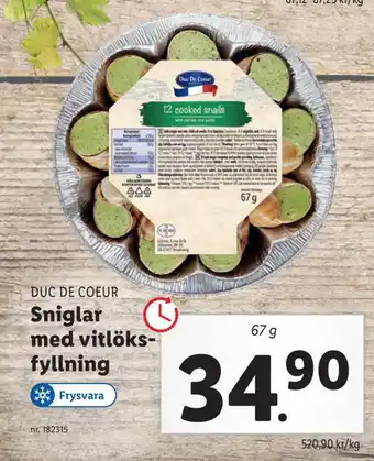 Lidl Sniglar med vitlöks fyllning erbjuda