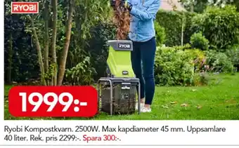 Ryobi Kompostkvarn 2500W