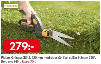 Bo Ohlsson Fiskars Grässax GS42 320mm med sidoskär erbjuda
