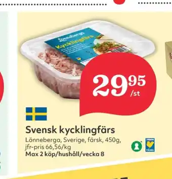 Hemköp Lönneberga kycklingfärs erbjuda