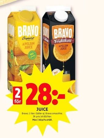 ICA Kvantum Bravo juice erbjuda