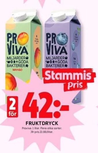 ICA Kvantum Proviva fruktdryck erbjuda