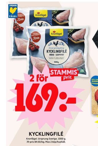 ICA Maxi Kronfågel kycklingfilé erbjuda