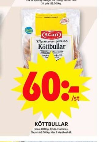 ICA Maxi Mamma scan köttbullar erbjuda