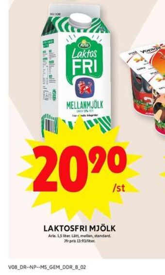 ICA Maxi Arla lättmjölk erbjuda